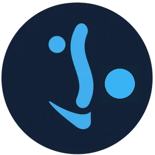 סמל SlimSoft — עיגול ונקודה גאומטריים, וקו דיו שעובר דרכם.